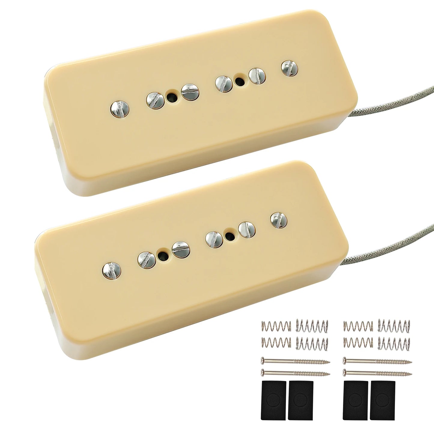 Phrilam ProP90-BLA High output Alnico5 P90 Soapbar Single Coil Pickup for Les Paul LP SG Electric Guitar Neck Bridge Pickups Set