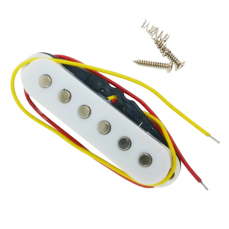 Strat Style Electric Guitar Pickup Kit, Single Coil Pickup Loaded Highout Pickup Replacement Fit for 6 String Guitar