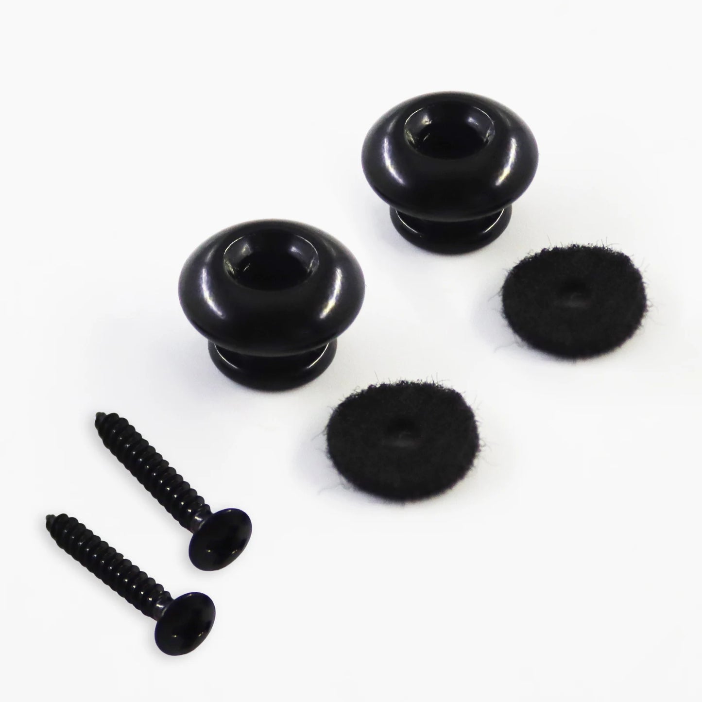 PHRILAM Pair of Mushroom Head Electric Guitar Strap Locks, Black/Chrome/Gold Available