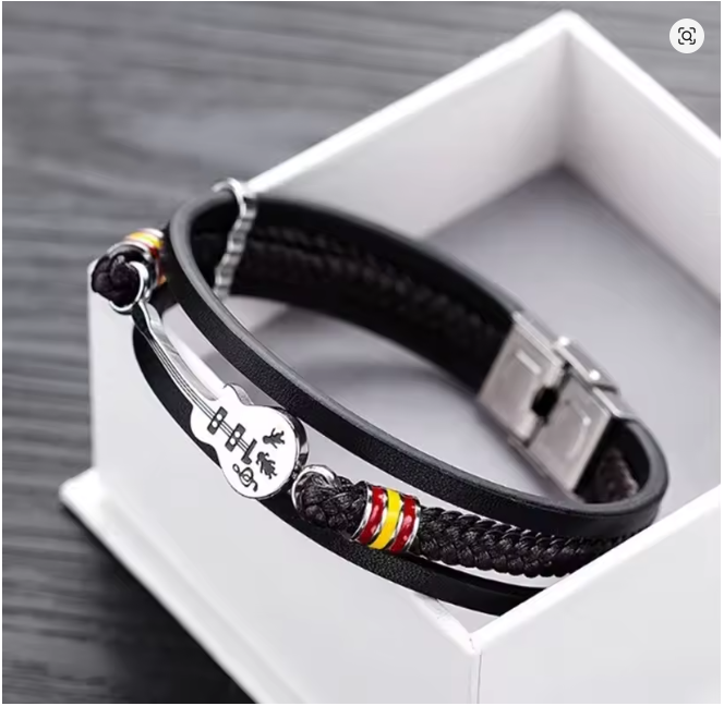 Fashionable and Creative Guitar Leather Braided Bracelet