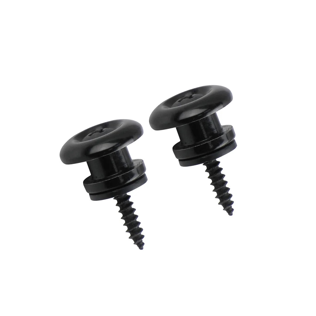 NEW Pair of Metal Mushroom Head StrapLock Electric Guitar Strap Locks Buttons Black