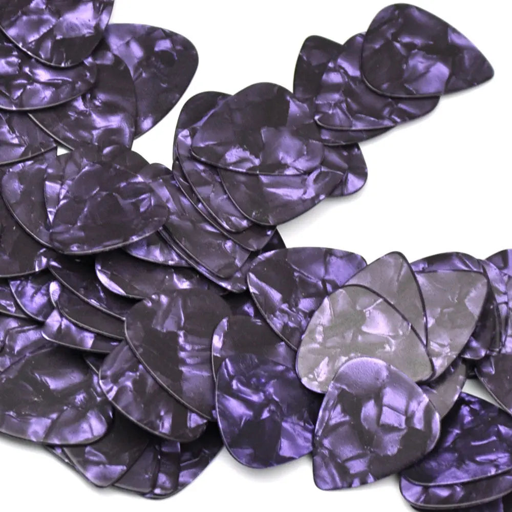 Lots of 100 pcs Purple Pearl Celluloid Guitar Picks Plectrums 0.46mm 0.71mm 0.96mm 1.5mm