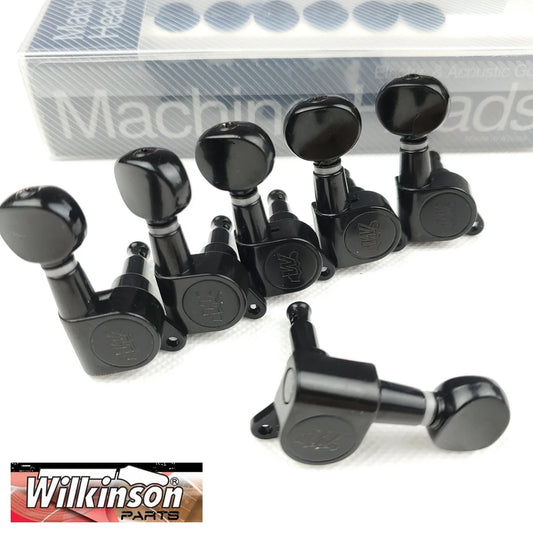 Wilkinson WJN-05 Electric Guitar Machine Heads Tuners Mini Oval Tuner for ST TL Black Tuning Pegs ( With packaging )