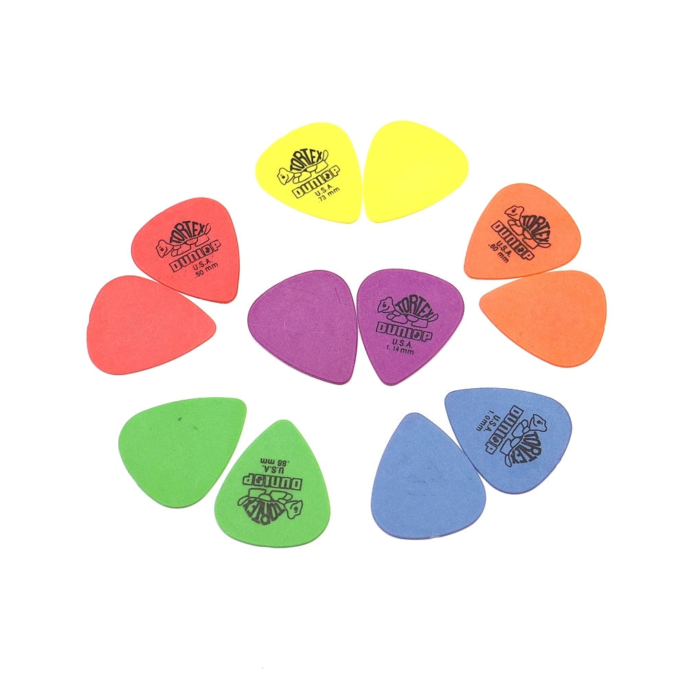10pcs Dunlop Guitar Picks Electric Guitar Parts Picks Accessories 6 Kinds Thickness Picks