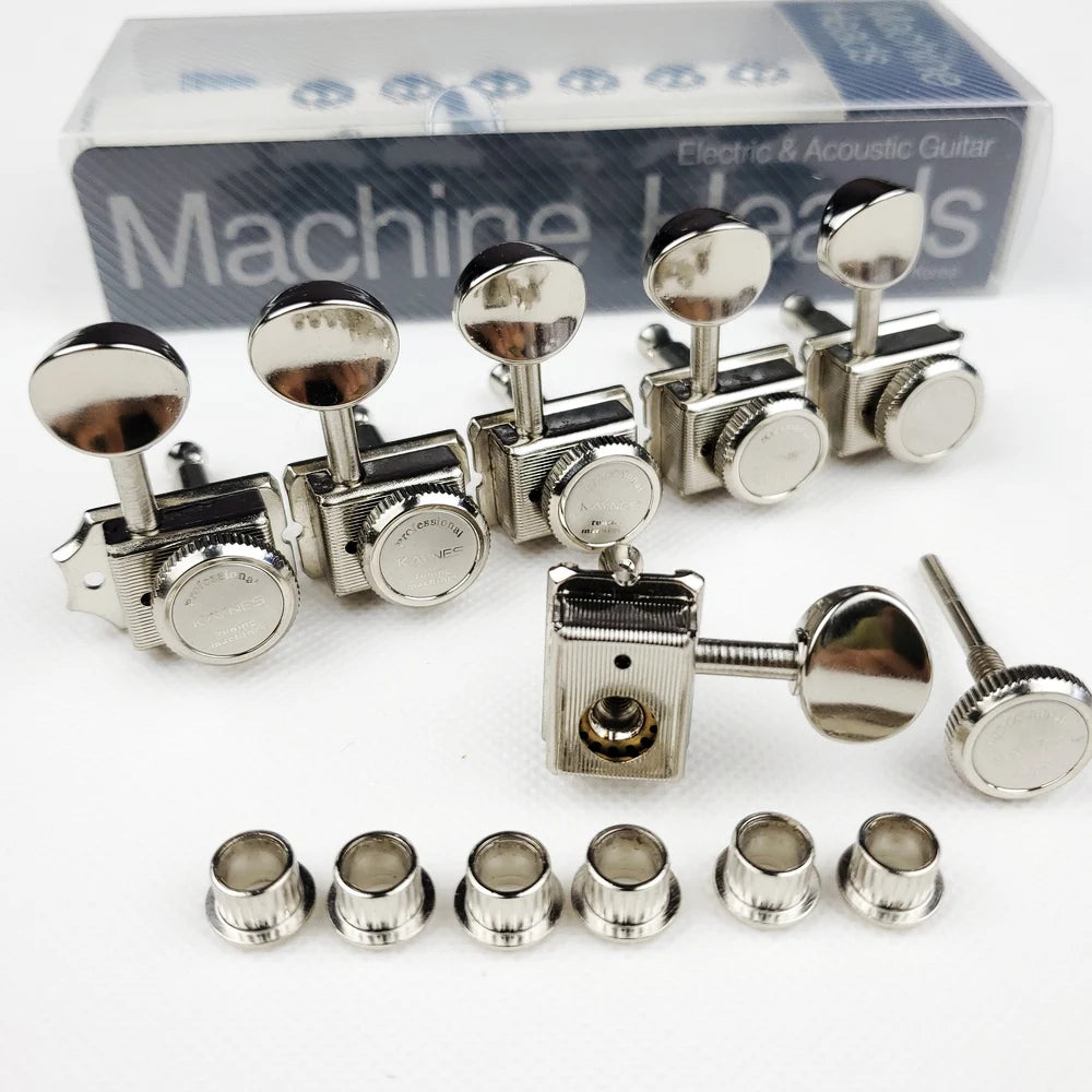 1 Set 6 In-line Locking Vintage Electric Guitar Machine Heads Tuners For ST TL Guitar Lock String Tuning Pegs ( Nickel )