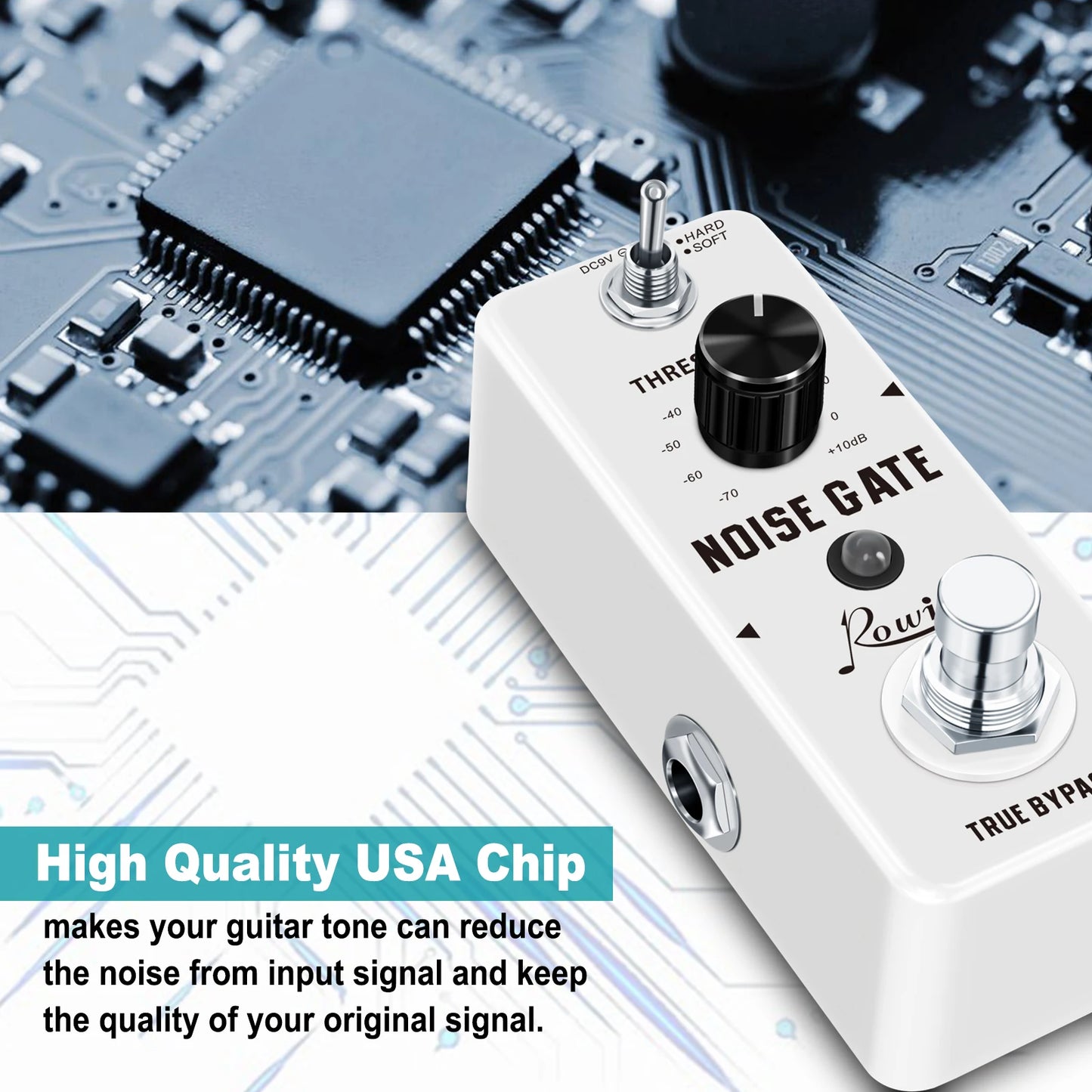 Rowin Guitar Noise Gate Pedal Noise Killer Pedals Noises Suppression Effects For Electric Guitar Hard Soft 2 Modes Noisegate