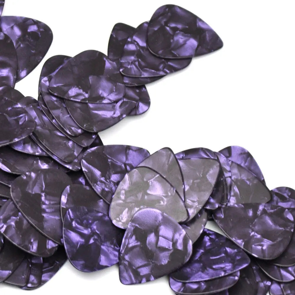 Lots of 100 pcs Purple Pearl Celluloid Guitar Picks Plectrums 0.46mm 0.71mm 0.96mm 1.5mm