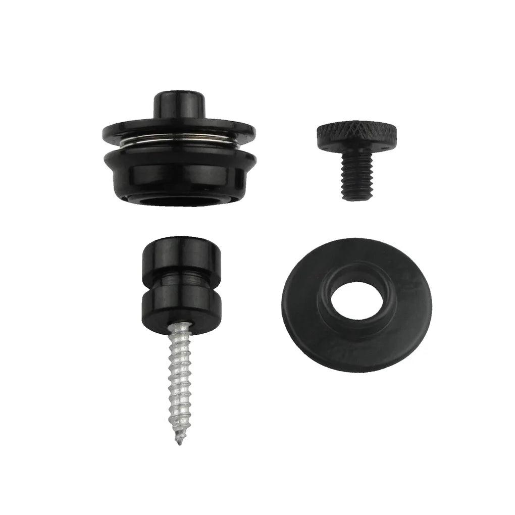 FLEOR 4pcs Guitar Strap Lock Buttons Flat Head Heavy Duty Metal Security Straplocks for Bass Guitar