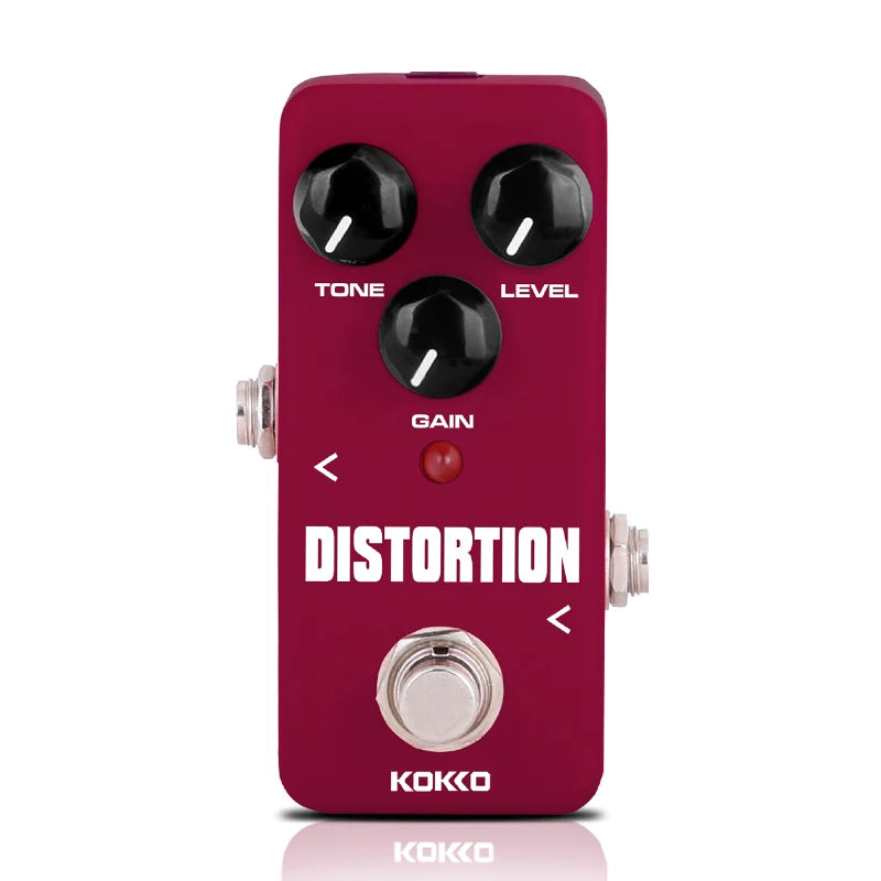 KOKKO Guitar Pedal Distortion Effect FDS2 Portable Aluminum Alloy Pedal Suitable for Electric Guitar, Bass, Guitar Accessories