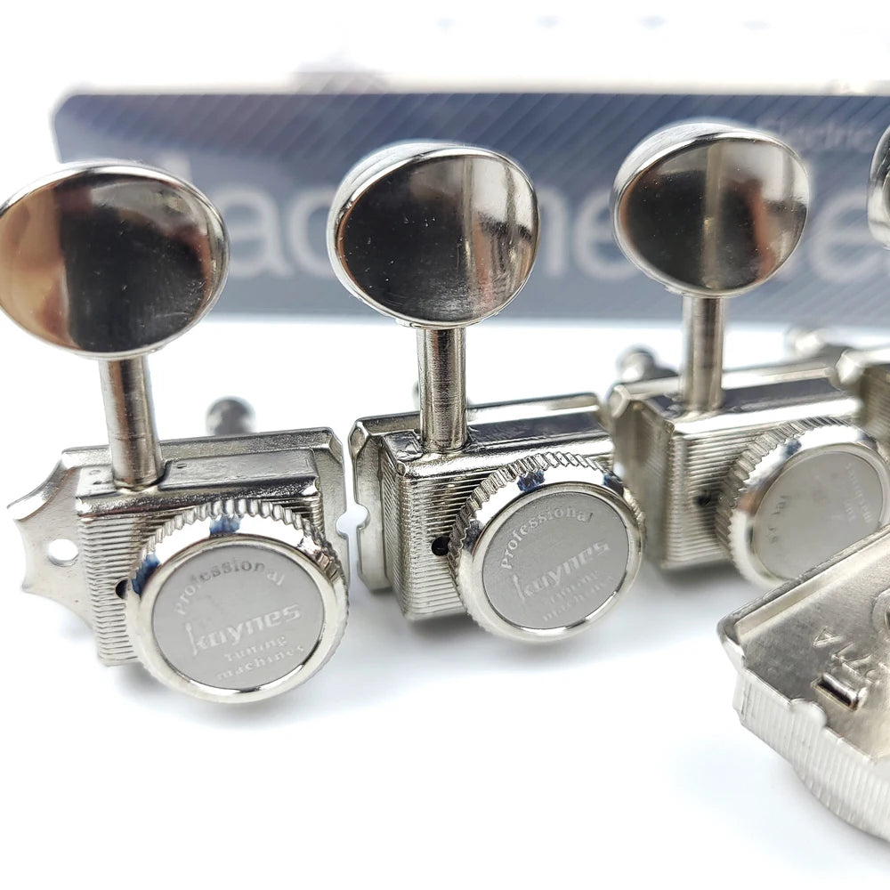 1 Set 6 In-line Locking Vintage Electric Guitar Machine Heads Tuners For ST TL Guitar Lock String Tuning Pegs ( Nickel )
