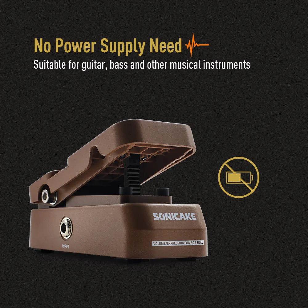 SONICAKE Vexpress Passive Volume & Expression Volume Control Pedal for Guitar, Bass, Keyboard, Synthesizer, Workstation QEP-02