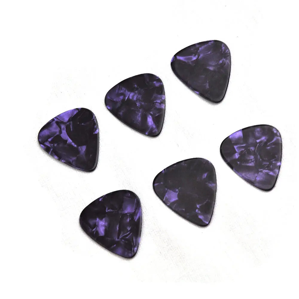 Lots of 100 pcs Purple Pearl Celluloid Guitar Picks Plectrums 0.46mm 0.71mm 0.96mm 1.5mm