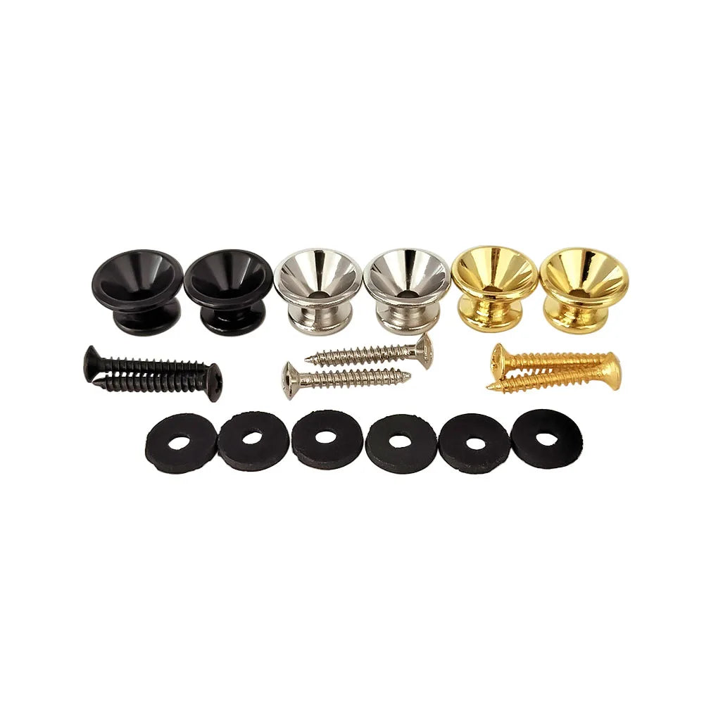 2pcs/lot Metal Guitar Button Electric Bass Strap Locking Pegs Metal End Ukulele Buckle Lock Pins Guitar Accessories Multi Color