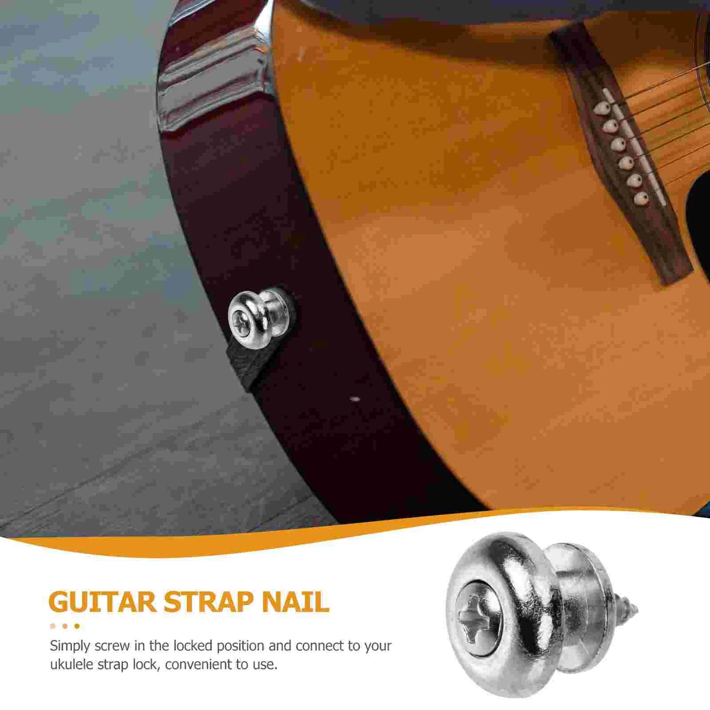 10pcs Guitar Strap Metal Tail Nail Instrument Safe Lock Bass Buckle Parts Accessories For Acoustic Electric Guitars