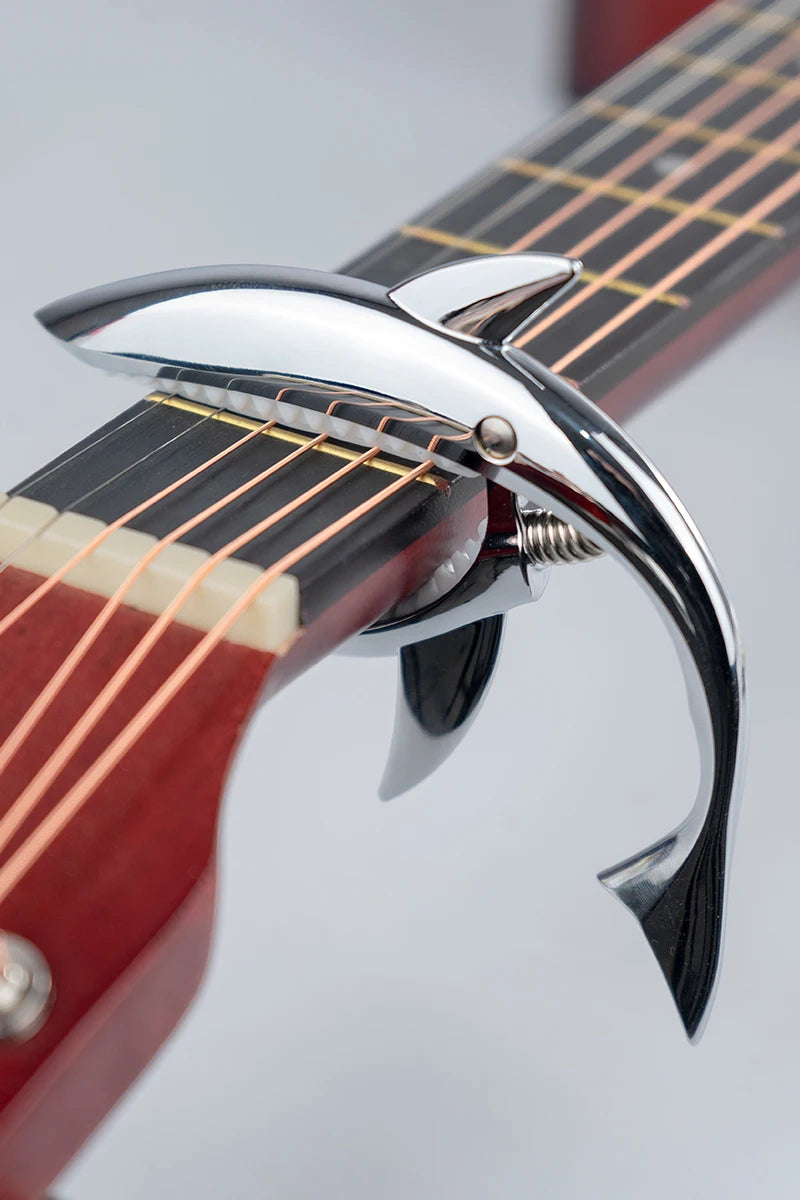 New Shark-Shaped Capo, High Aesthetic Appeal, Personalized Folk Guitar Capo, Metal Clip, Guitar Capo Accessory