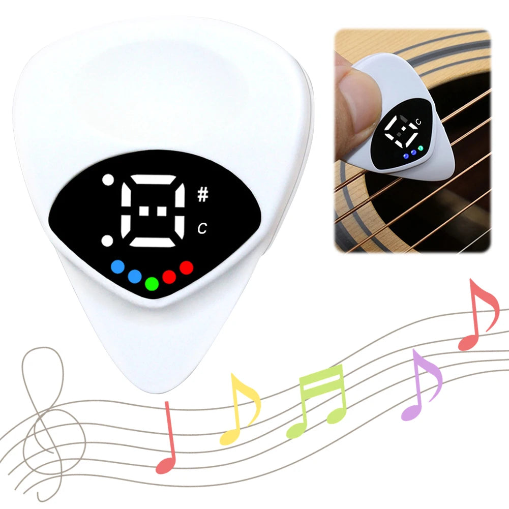 2 in 1 Guitar Picks Tuner Digital Electronic Tuner Electric Guitar Tuner for Acoustic/Electric Guitar Bass
