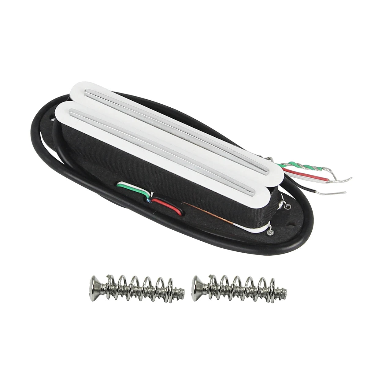 FLEOR 1PCS Alnico 5 Hot Dual Rails Humbucker Pickup Single Coil Sized fit ST/SQ Guitar Parts, Black/White/Yellow Option