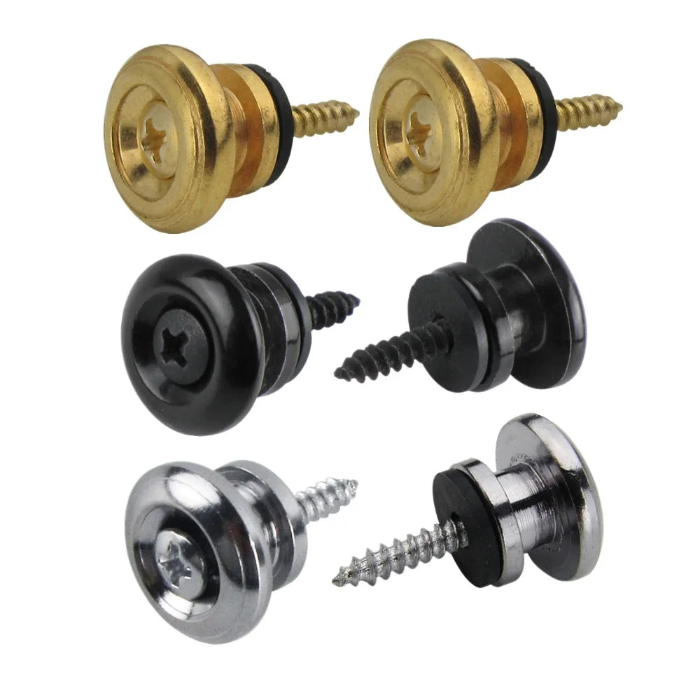 FLEOR 1 Pair of Mushroom Head Guitar Strap Locks Straplocks Buttons Gold/Chrome/Black Choose for Guitar Parts