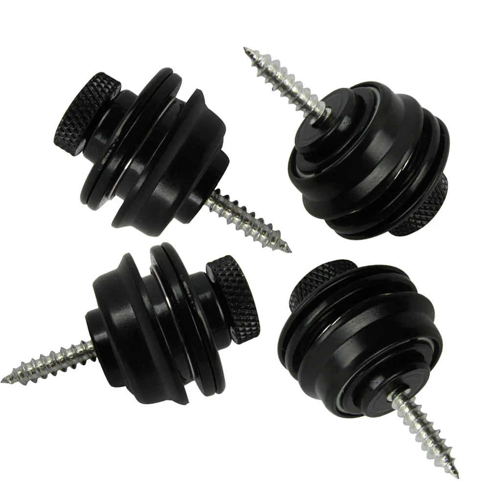 FLEOR 4pcs Guitar Strap Lock Buttons Flat Head Heavy Duty Metal Security Straplocks for Bass Guitar