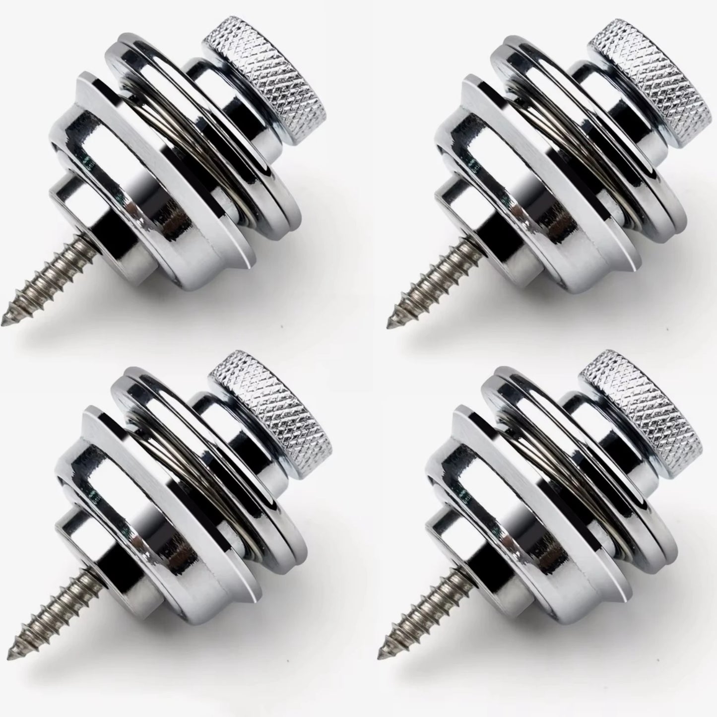 Miwayer Guitar strap lock, sturdy metal button, safety strap for electric acoustic guitar, bass, ukulele (size L), 1 unit