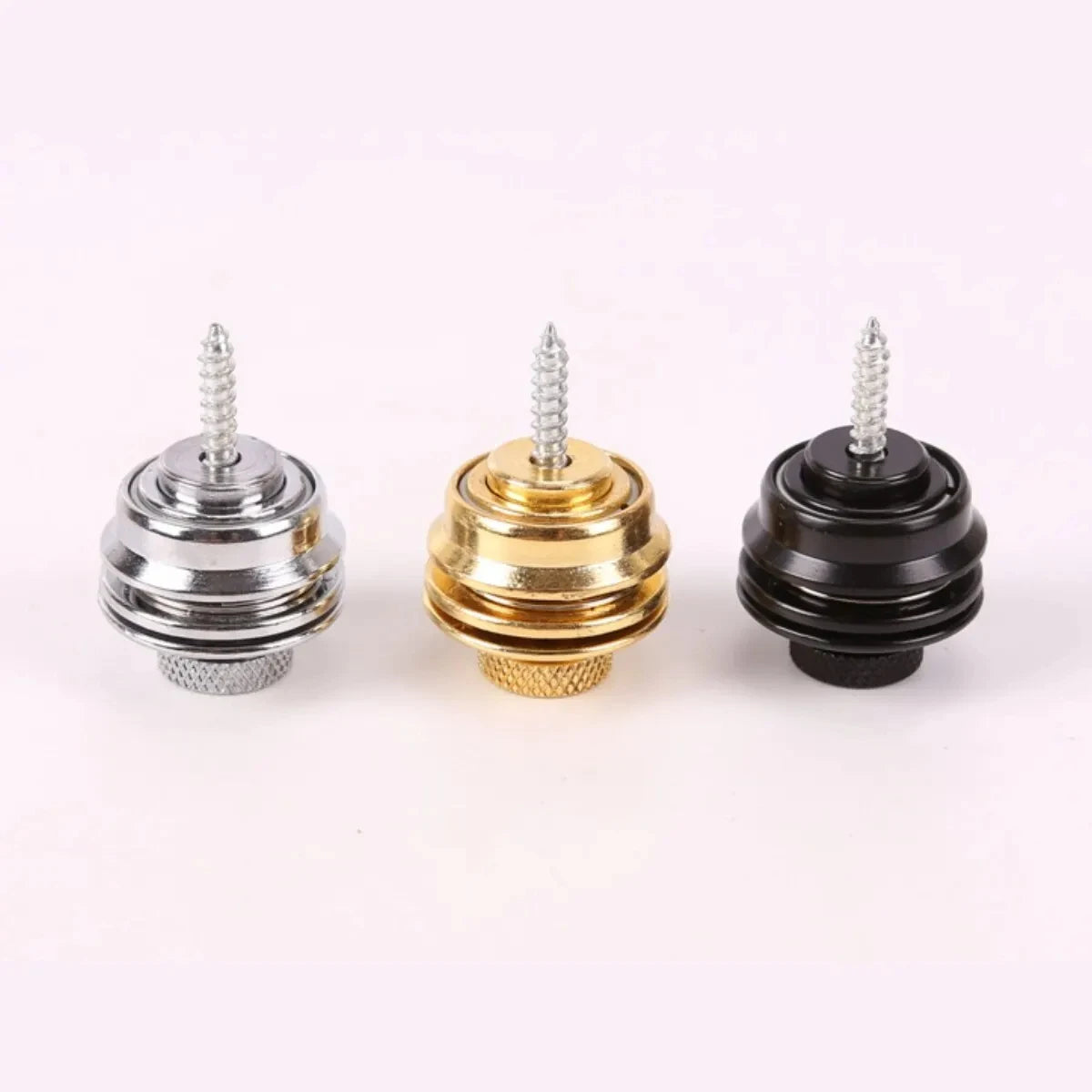 Miwayer Guitar strap lock, sturdy metal button, safety strap for electric acoustic guitar, bass, ukulele (size L), 1 unit