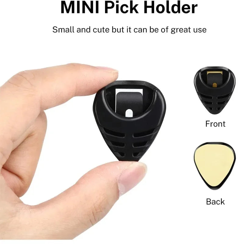 2Pcs Guitar Pick Holders Plastic Stick-on Guitar Pick Case Celluloid Mediator Holders Electric Guitar Accessories for Bass Ukule