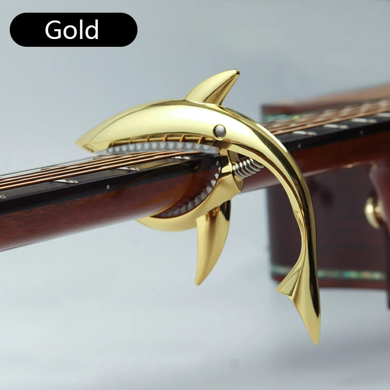 1PC Metal Shark Capo Acoustic Guitar Electric Guitar Tone Variation Clip Bass Bridge Zinc Alloy Musical Instrument Accessories