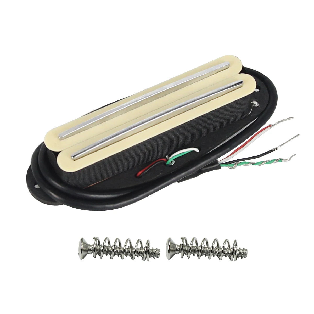 FLEOR 1PCS Alnico 5 Hot Dual Rails Humbucker Pickup Single Coil Sized fit ST/SQ Guitar Parts, Black/White/Yellow Option