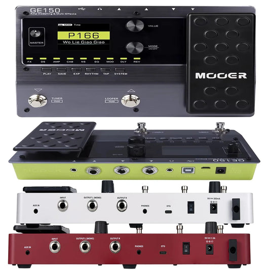 MOOER GE150 Pro/Pro Li New Guitar Amp Modelling Multi Effects Pedal Built-in 9 hrs Battery with 4 Footswitches, IR Loader,