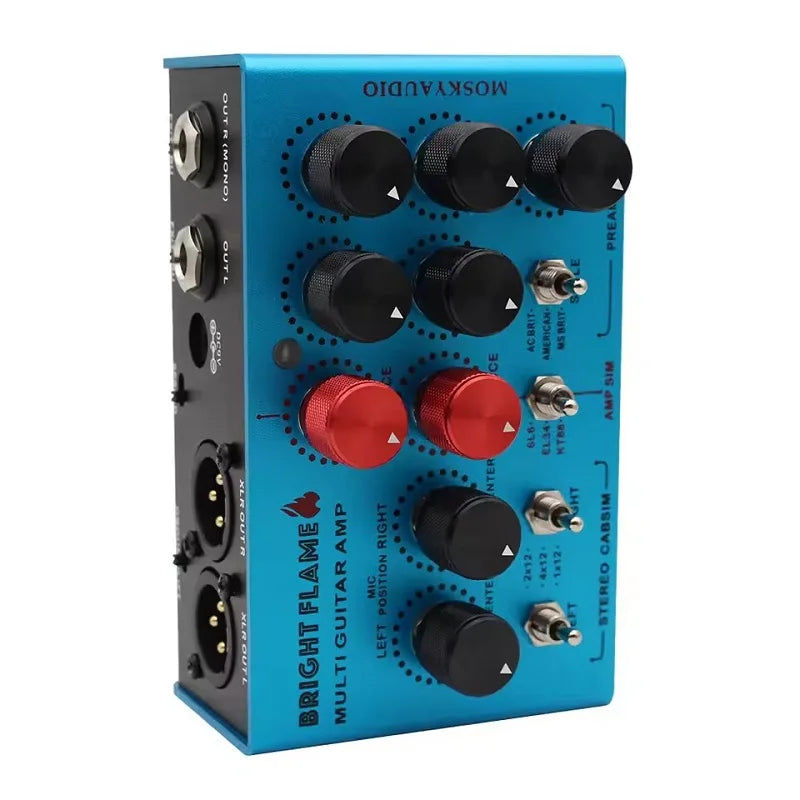 Mosky Bright Flame Multi Guitar Amp Simulator Pedal,Stereo Cabinet Sim Box,Preamp DI Box Effect Pedal