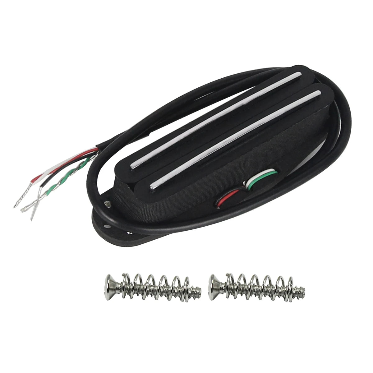 FLEOR 1PCS Alnico 5 Hot Dual Rails Humbucker Pickup Single Coil Sized fit ST/SQ Guitar Parts, Black/White/Yellow Option