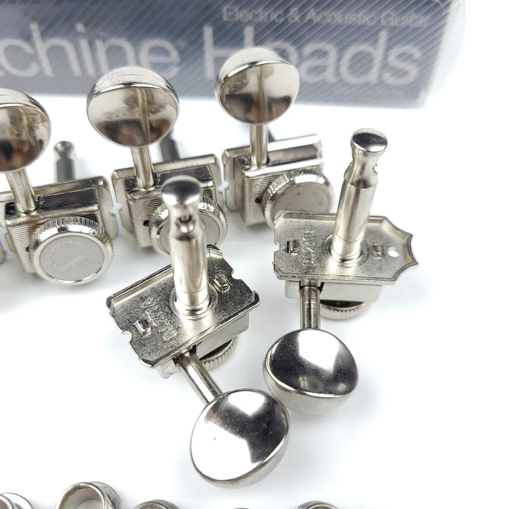 1 Set 6 In-line Locking Vintage Electric Guitar Machine Heads Tuners For ST TL Guitar Lock String Tuning Pegs ( Nickel )
