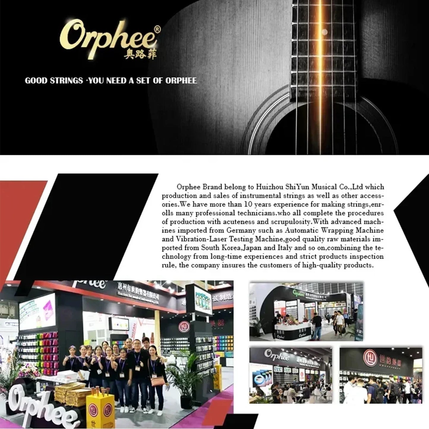 Orphee Acoustic Guitar String Carbon Steel Hexagonal Core Full Bright Tone Stringed Instrument Guitar Parts Folk Guitar String