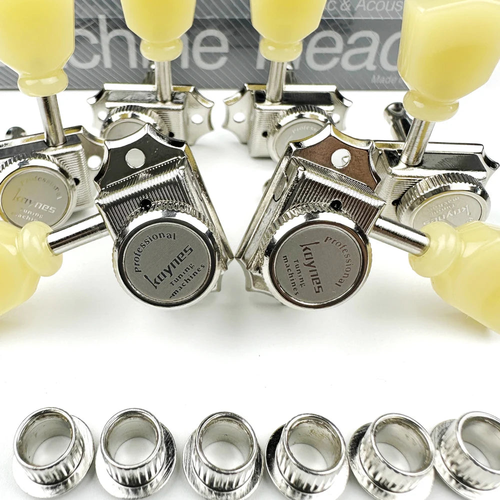 1 Set 3R3L Vintage Deluxe Locking Electric Guitar Machine Heads Tuners For LP SG Guitar Lock String Tuning Pegs Nickel