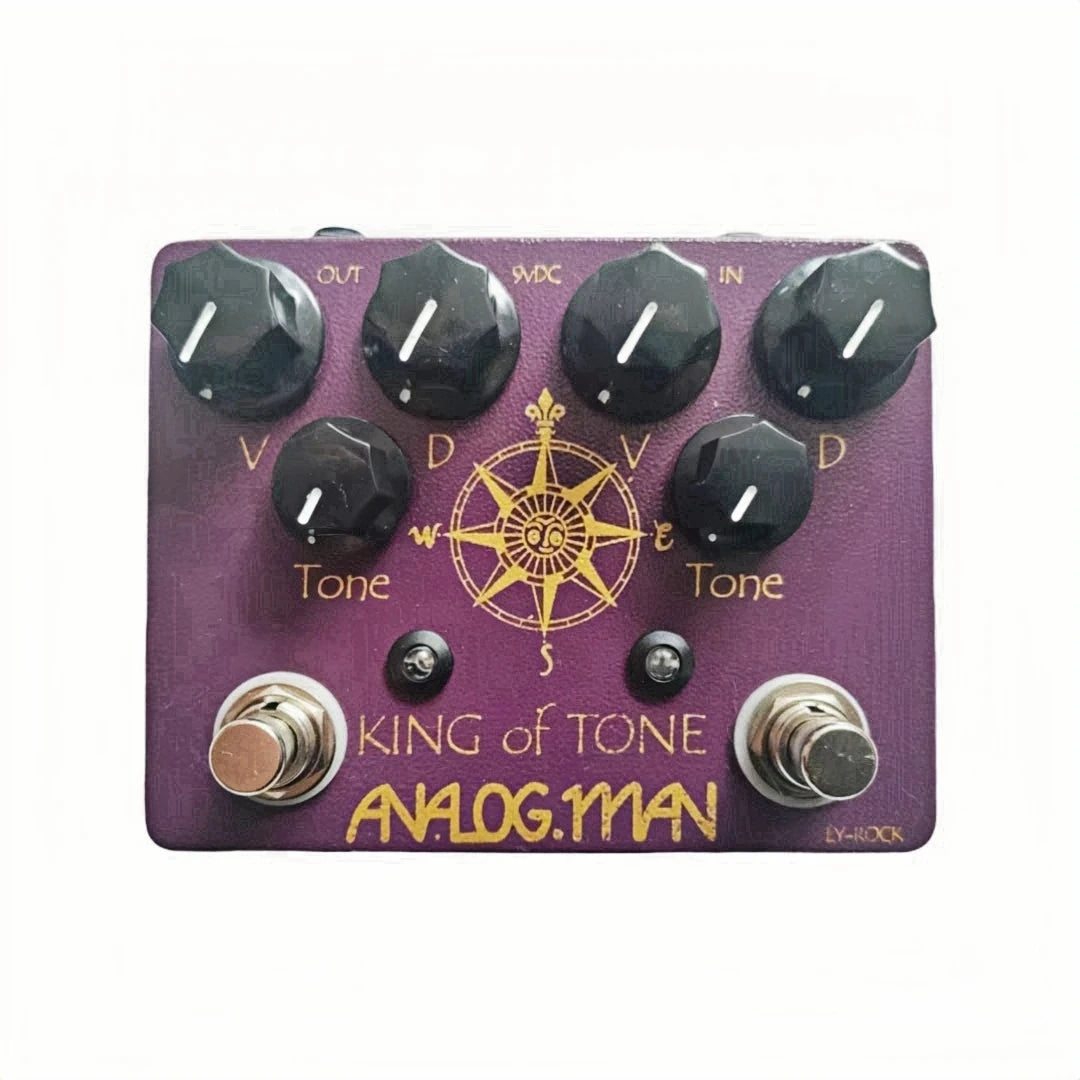 LYR PEDALS ly rock ,Guitar OVERDRIVE effect pedal, king of tone/king of clone, classic guitar pedal, purple, true bypass