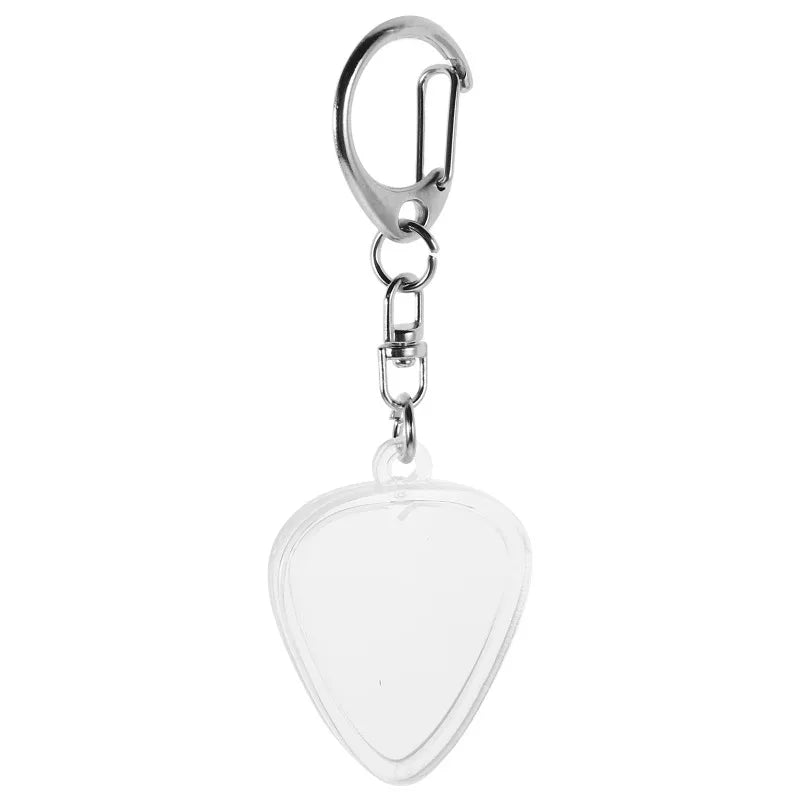 Guitar Pick Collection Box Clear Holder Keyring Bag Heart Shaped Picks Size Case Musical Accessories Guitarists Storage Key Ring