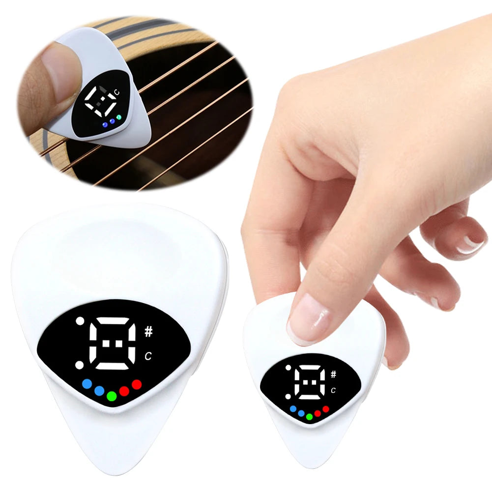 2 in 1 Guitar Picks Tuner Digital Electronic Tuner Electric Guitar Tuner for Acoustic/Electric Guitar Bass