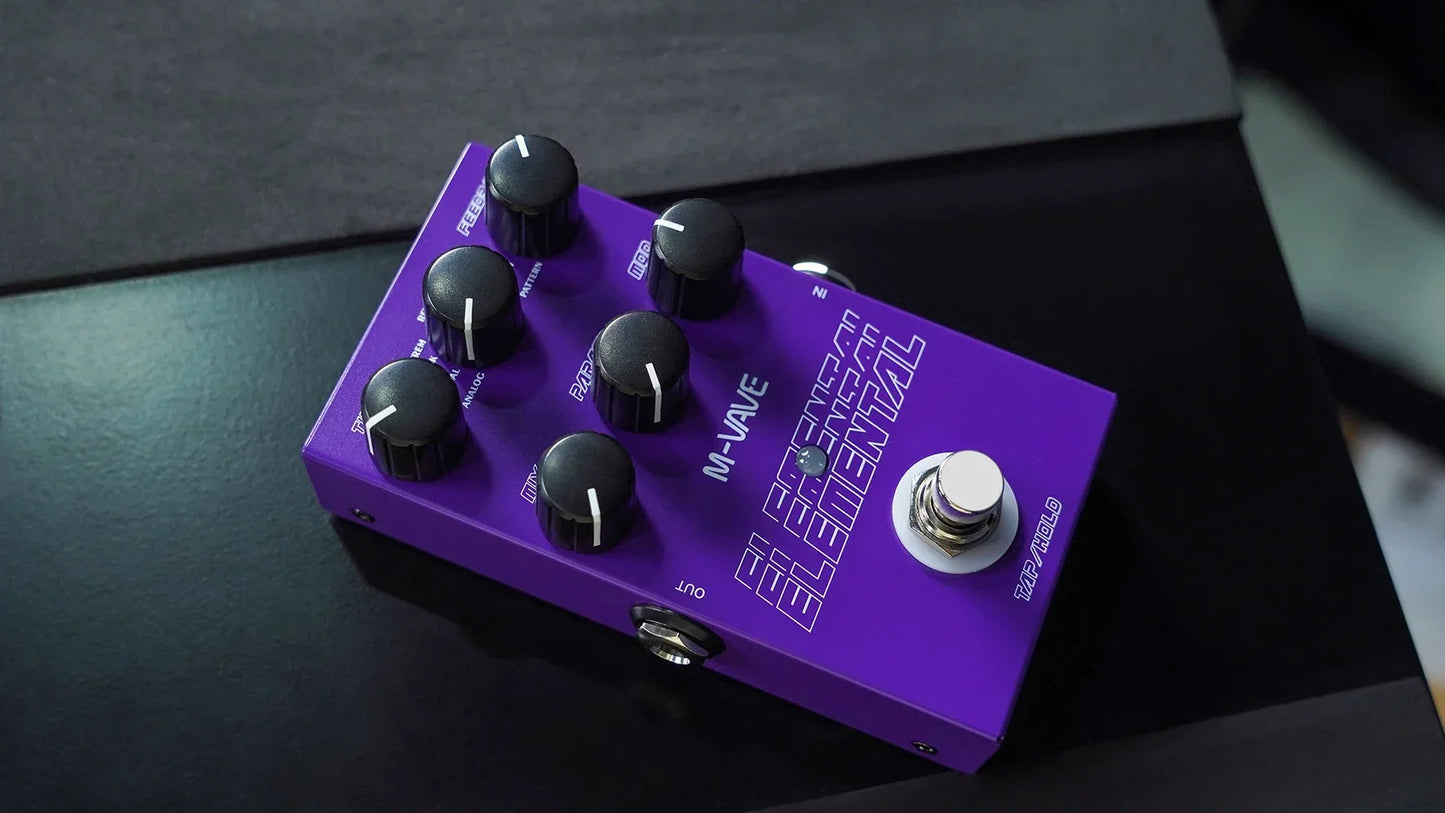 M-vave Elemental Digital Delay Pedal 9 Different Delay Guitar Effects Delay Guitar Pedal Supporr for TAP and HOLD Mode