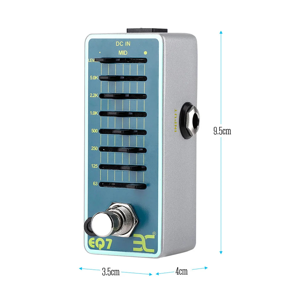 ENO EX EQ7 Guitar Equalizer Effect Pedal 7-Band EQ Full Metal Shell True Bypass Mini Effect Pedal Guitar Equalizer Pedal Pedal