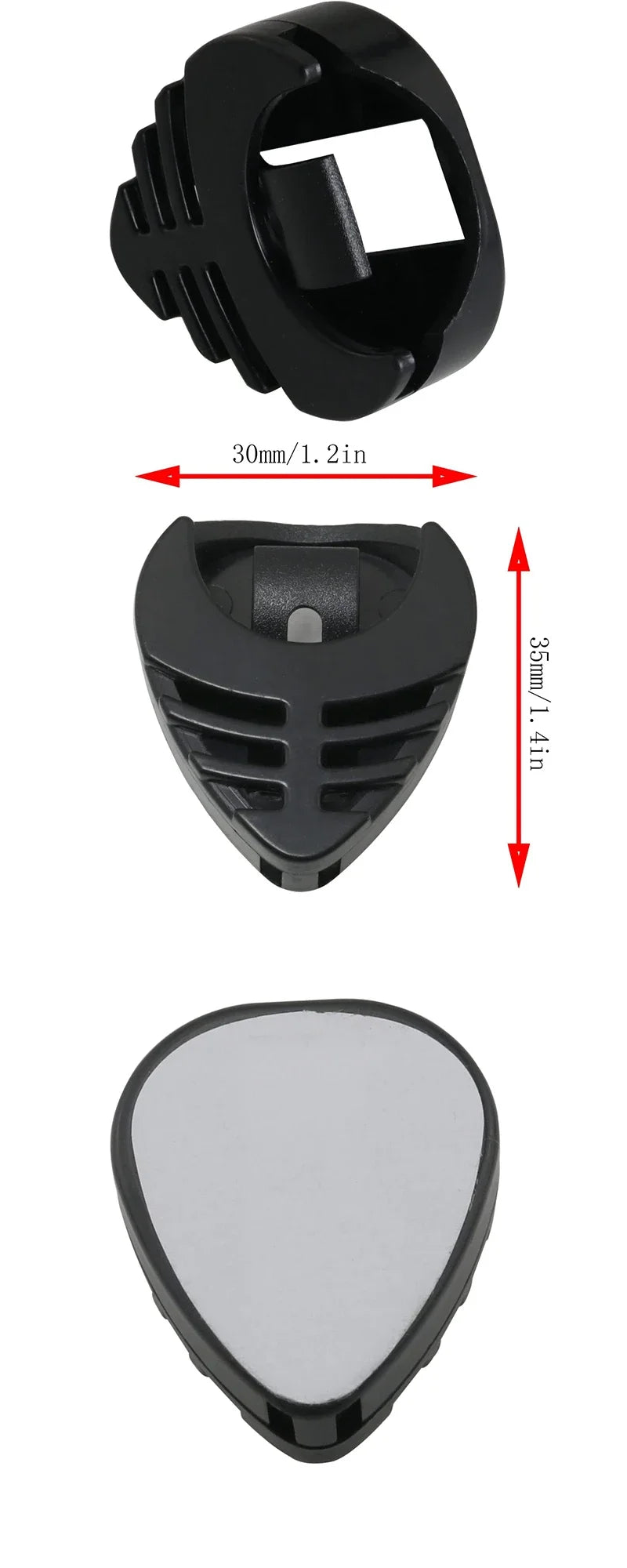 2Pcs Guitar Pick Holders Plastic Stick-on Guitar Pick Case Celluloid Mediator Holders Electric Guitar Accessories for Bass Ukule