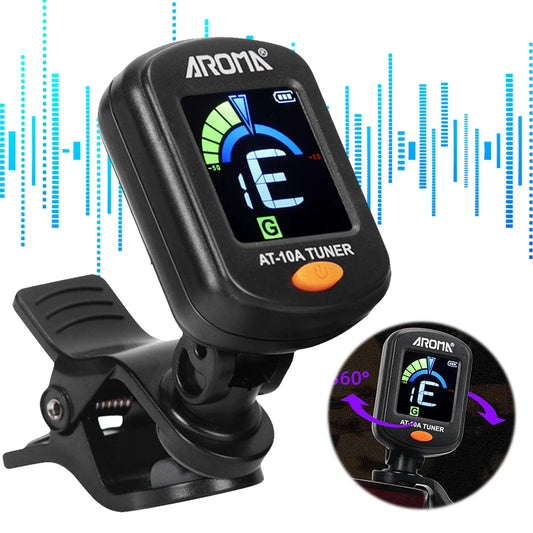 Guitar Tuner Foldable Rotatable Acoustic Guitar Tuner Electric Guitar Tuner for Acoustic/Electric Guitar Ukulele Violin Bass