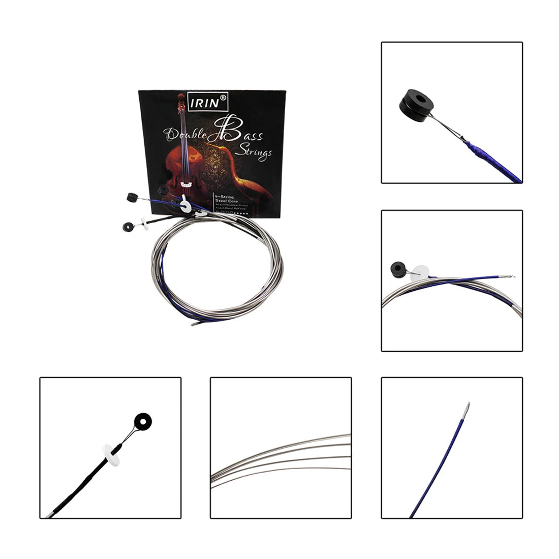 IRIN BD100 Double Bass Strings Big Bass Strings Steel Wire Core Silver-plated Alloy Wound Stringed Instrument Parts Accessories