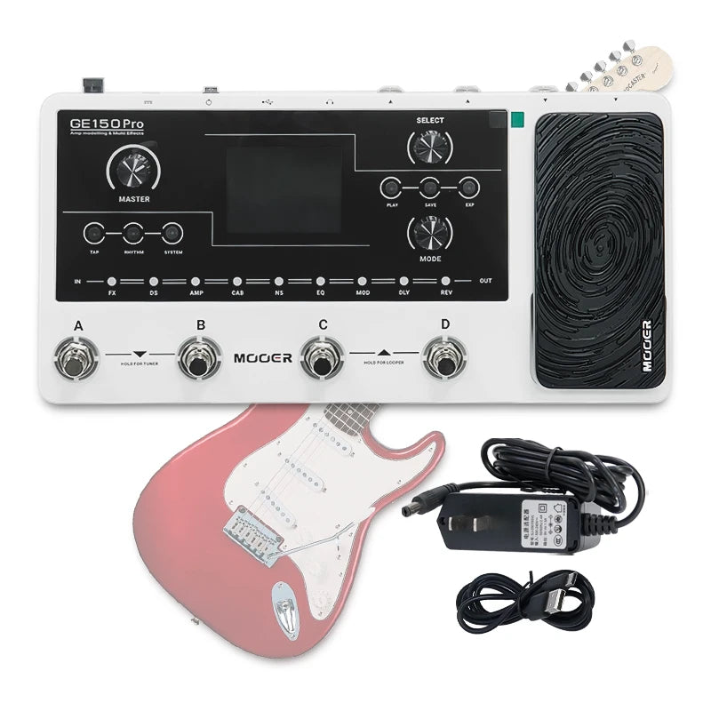 MOOER GE150 Pro Guitar Pedal Multi-effects Amp OTG  Looper 151 Effects Tap Tempo Guitar Accessories