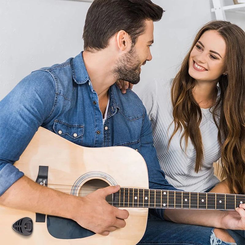 2Pcs Guitar Pick Holders Plastic Stick-on Guitar Pick Case Celluloid Mediator Holders Electric Guitar Accessories for Bass Ukule