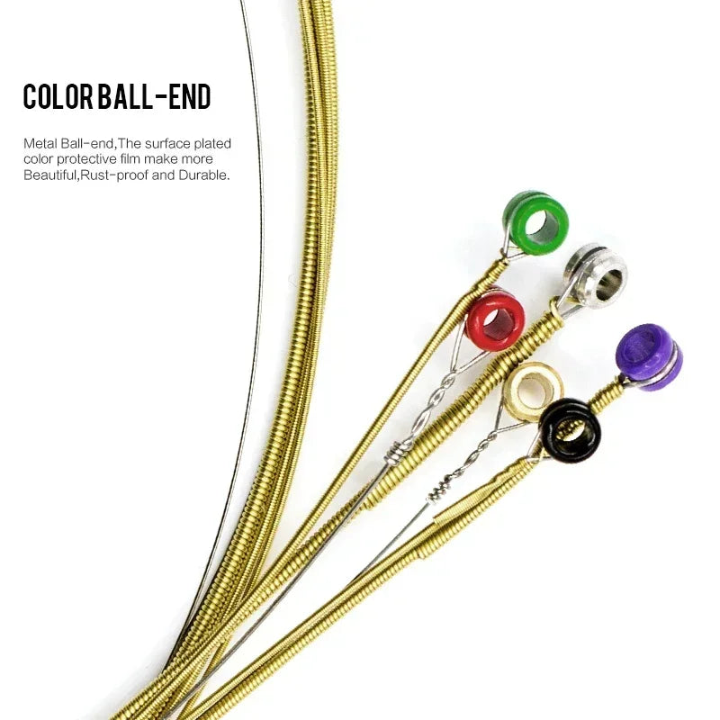 Orphee Acoustic Guitar String Carbon Steel Hexagonal Core Full Bright Tone Stringed Instrument Guitar Parts Folk Guitar String