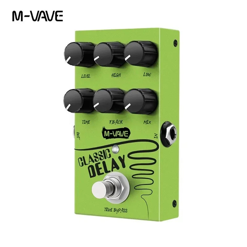 M-vave Classic Delay Effect Pedal, True Bypass 600ms Delay Time Guitar Effects Pedal for Electric Guitar Bass