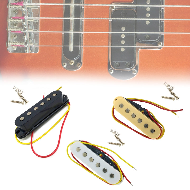 Strat Style Electric Guitar Pickup Kit, Single Coil Pickup Loaded Highout Pickup Replacement Fit for 6 String Guitar
