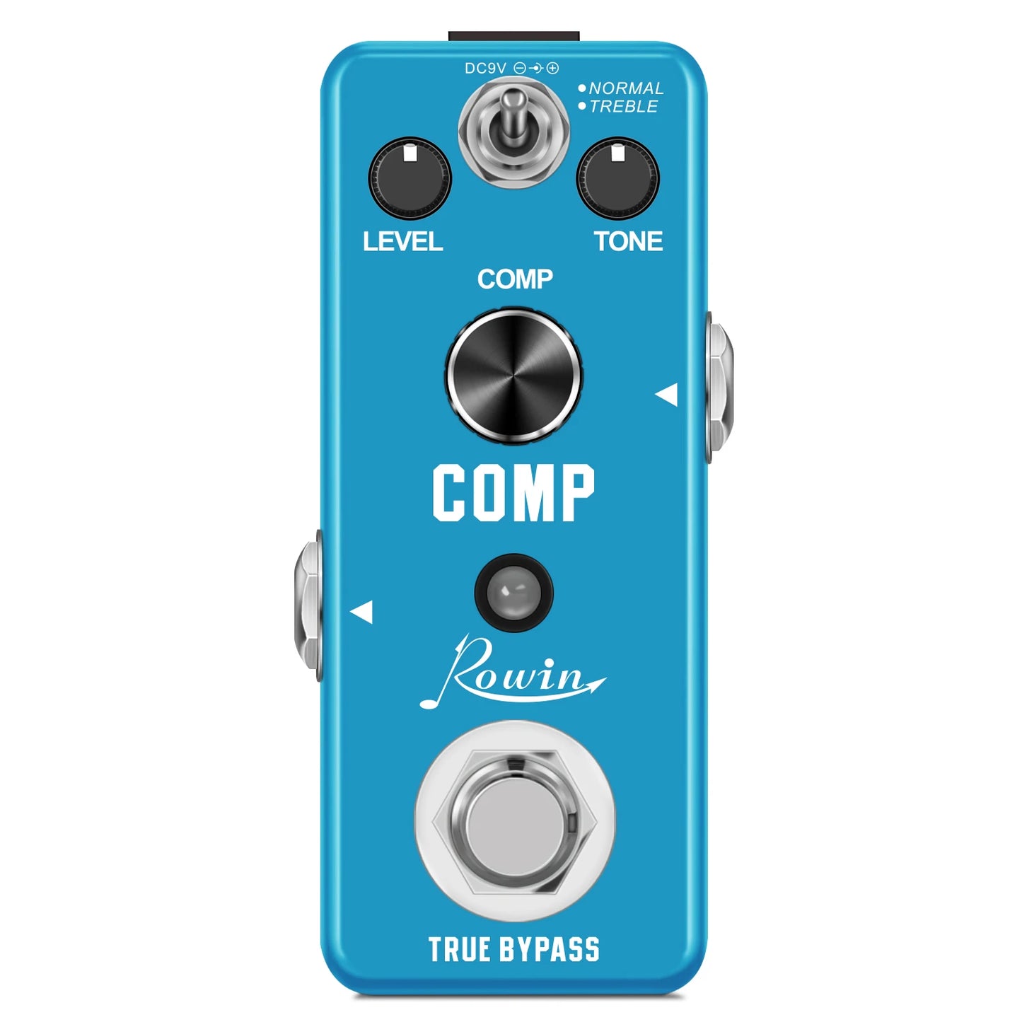Rowin Guitar Bass Pedal Compressor Effect Comp  Classic Studio Grade Compressors Keep Original Signal Transients Pure Sky Blue