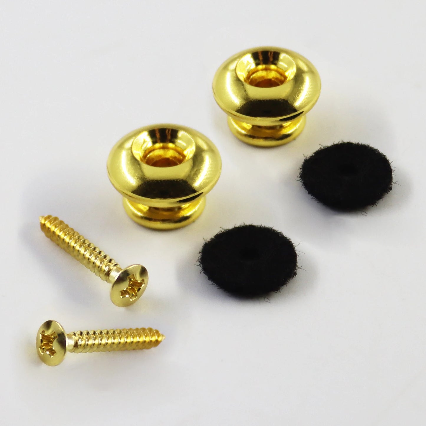 PHRILAM Pair of Mushroom Head Electric Guitar Strap Locks, Black/Chrome/Gold Available