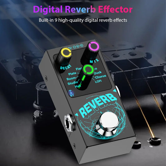Digital Reverb Guitar Effects Pedal Guitar 9 Different Reverb Guitar Effect Pedal Wireless Accompaniment DECAY/MIX Luminous Cont